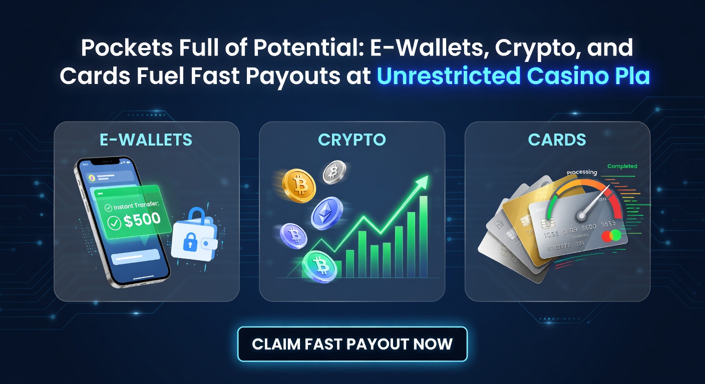 Close-up of a smartphone screen displaying crypto transactions, e-wallet balances, and card payouts flowing into a virtual casino vault, illustrating instant transfer mechanics