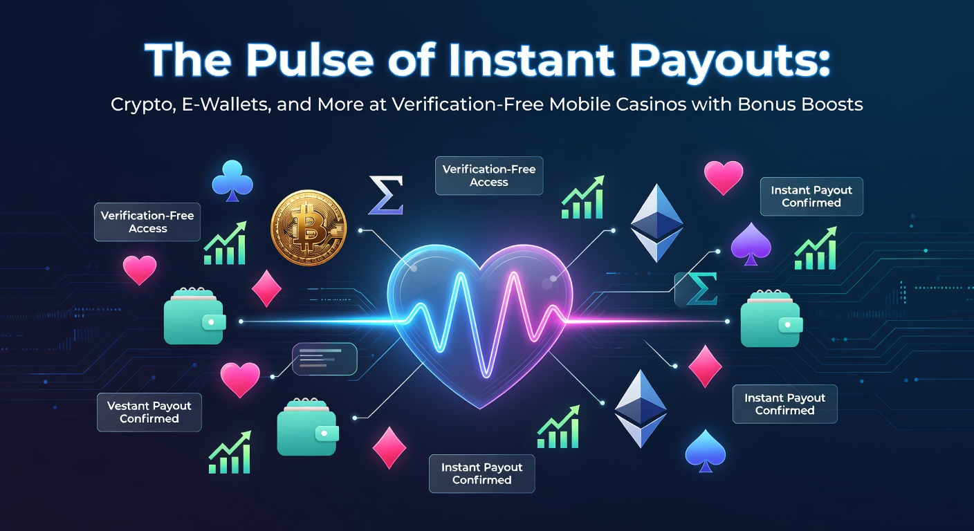 Vibrant digital wallet icons and cryptocurrency symbols pulsing with speed lines against a mobile casino interface background