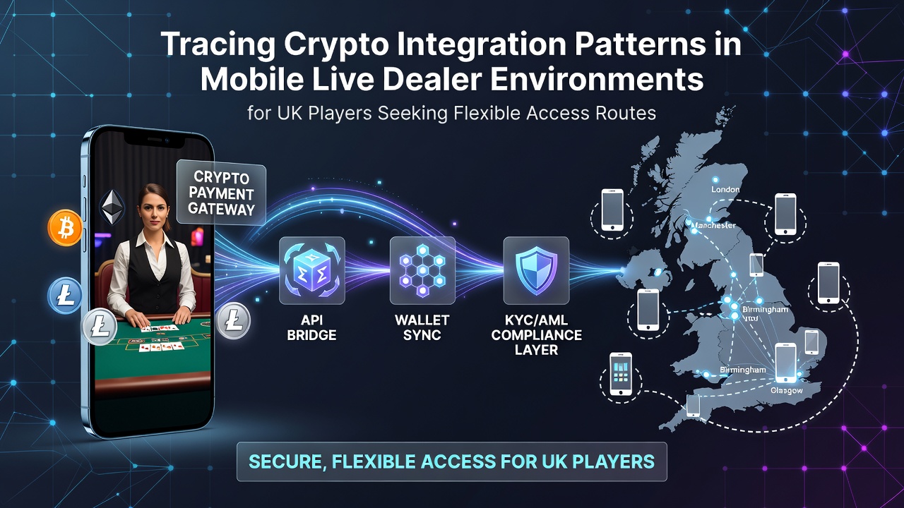 Mobile live dealer interface displaying cryptocurrency wallet integration on a smartphone screen