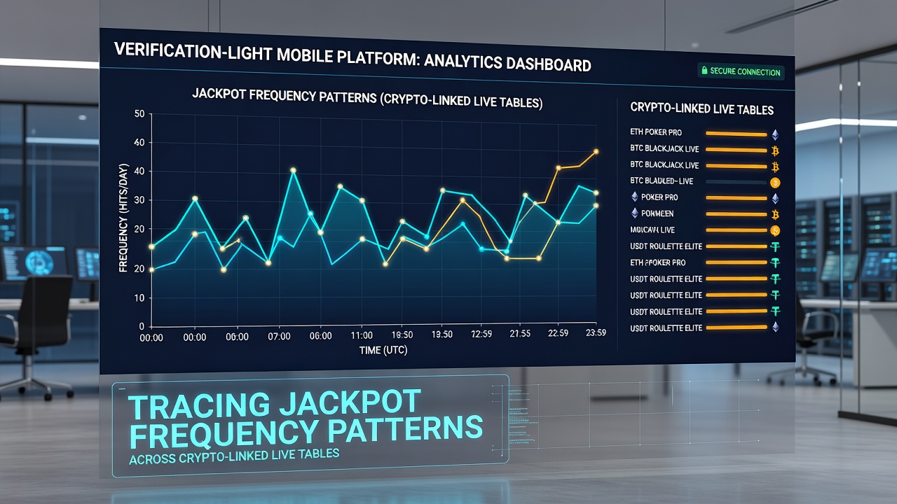 Analytics dashboard showing jackpot frequency heat map overlaid on live table activity timeline